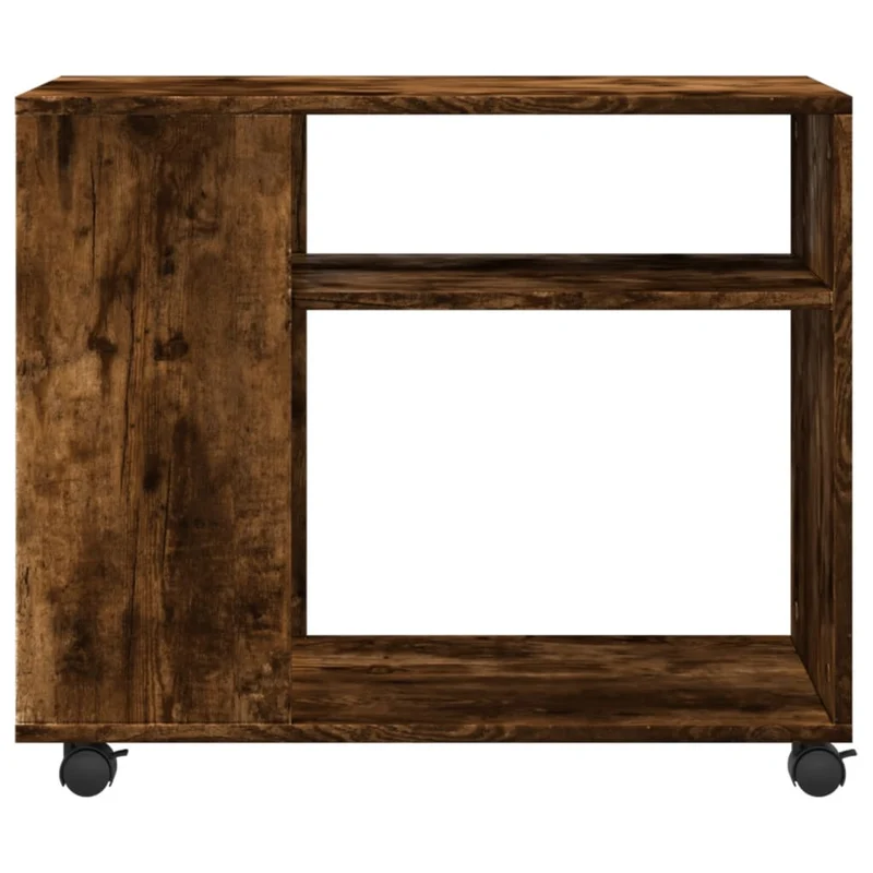 Table d'appoint console bout de canapé sur roulettes 70 x 35 x 60 cm en bois d'ingénierie marron DEC032328