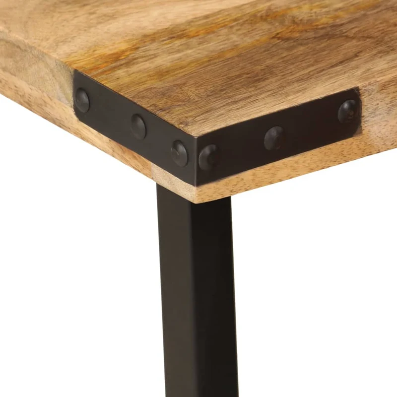 Lot de 3 tables d'appoint gigognes en bois massif de manguier et fer DEC032591