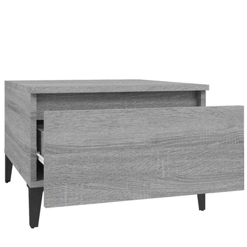 Table d'appoint table basse avec tiroir 50 x 46 x 35 cm bois d'ingénierie gris DEC032534