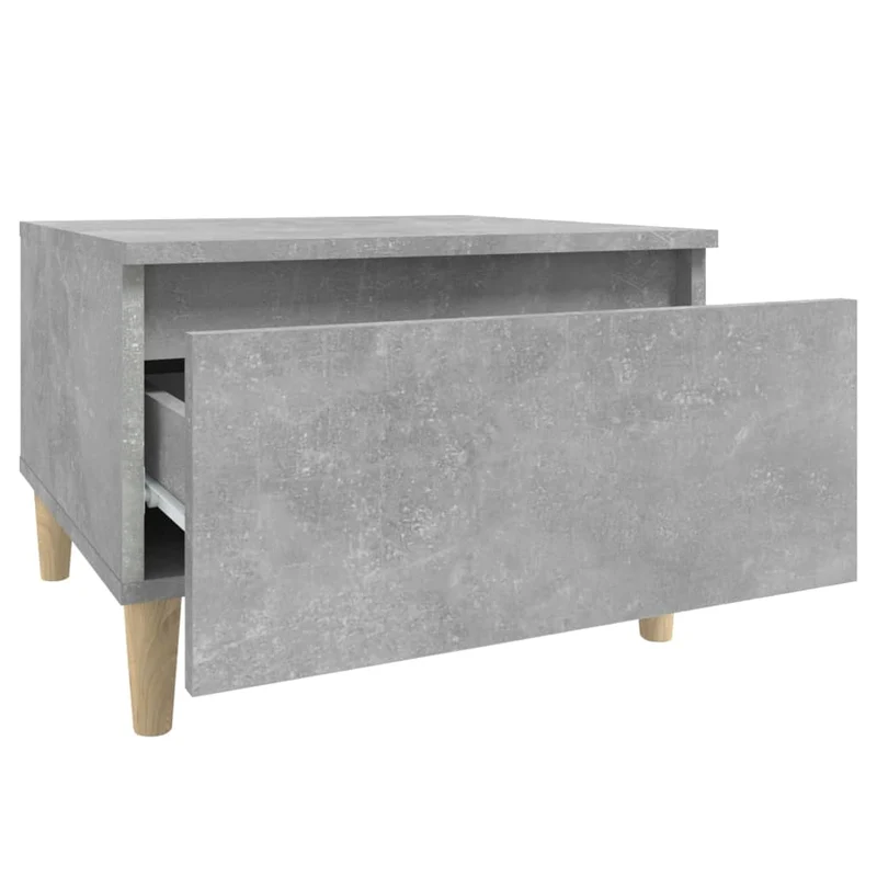 Table d'appoint table basse avec tiroir 50 x 46 x 35 cm en bois d'ingénierie gris DEC032455