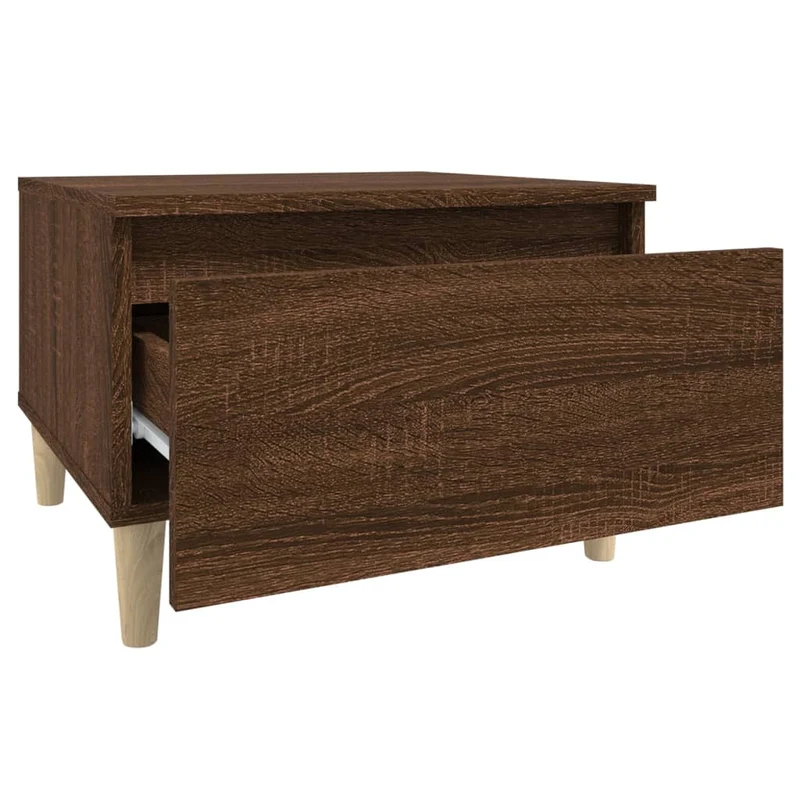 Table d'appoint table basse avec tiroir 50 x 46 x 35 cm en bois d'ingénierie marron DEC032406