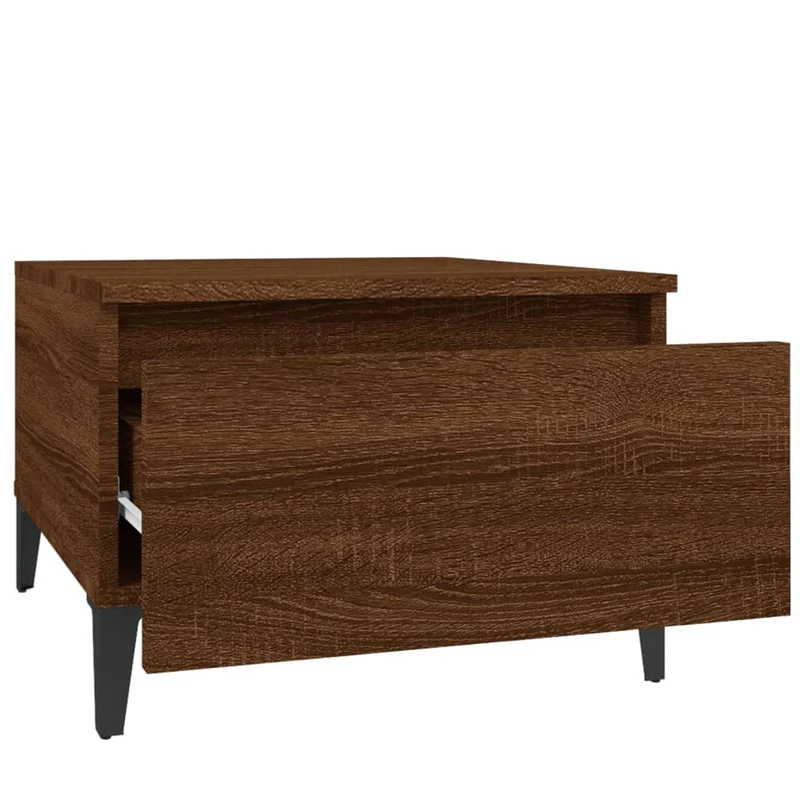 Table d'appoint table basse avec tiroir 50 x 46 x 35 cm bois d'ingénierie marron DEC032405