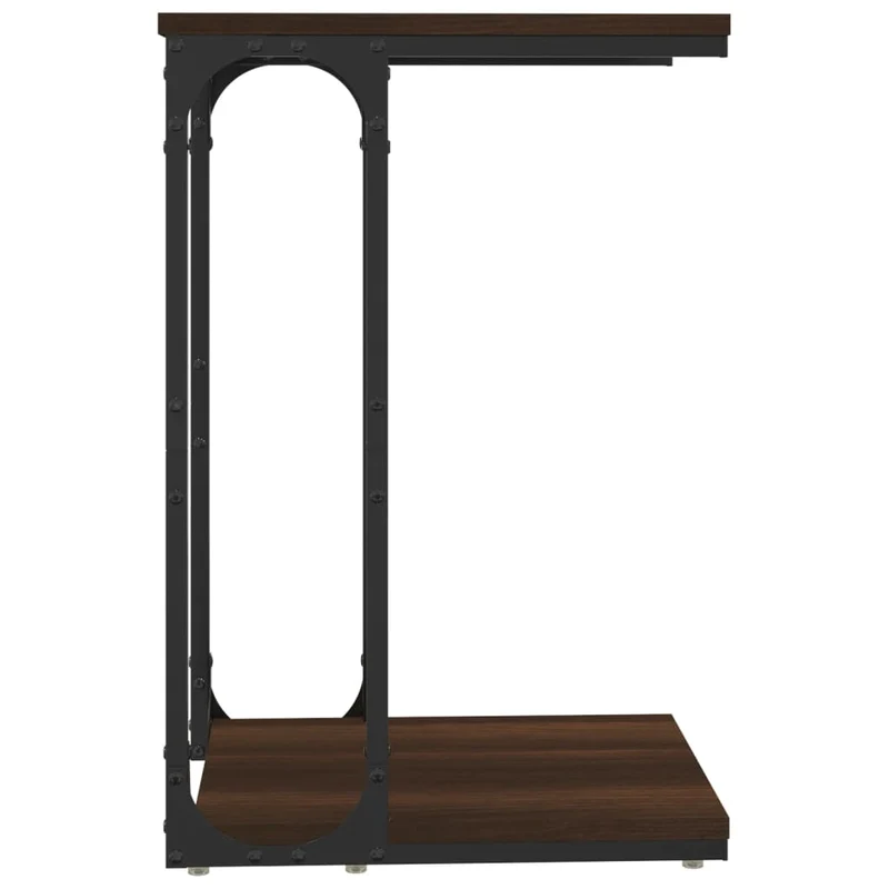 Table d'appoint bout de canapé 40 x 30 x 60 cm en bois d'ingénierie marron et métal DEC032399