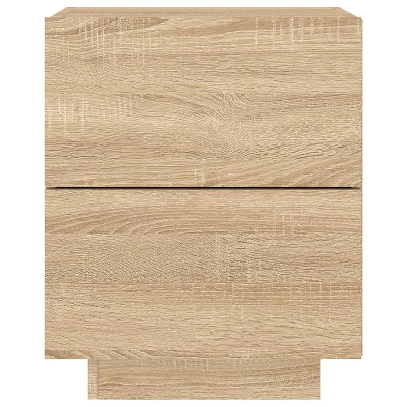 Lot de 2 tables de chevet avec tiroirs en bois d'ingénierie couleur chêne DEC032851