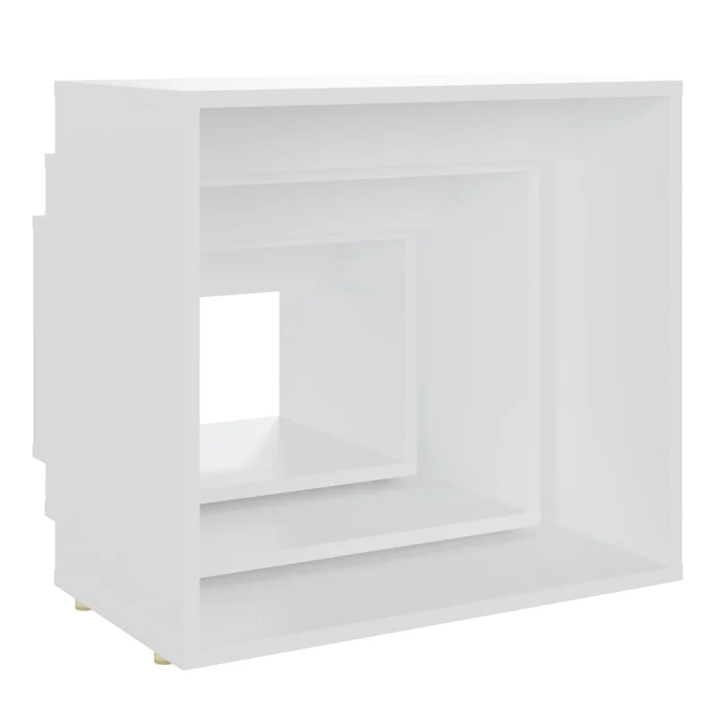 Lot de 3 tables d'appoint gigognes en aggloméré blanc DEC032694