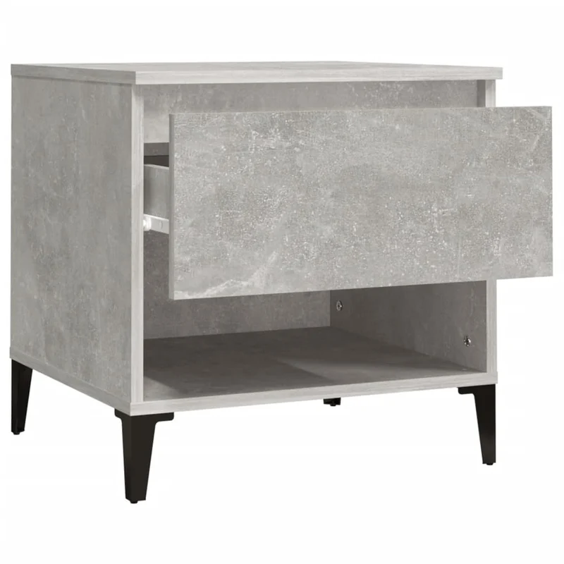 Lot de 2 tables d'appoint chevet avec tiroir 50 x 46 x 50 cm bois d'ingénierie gris DEC032638