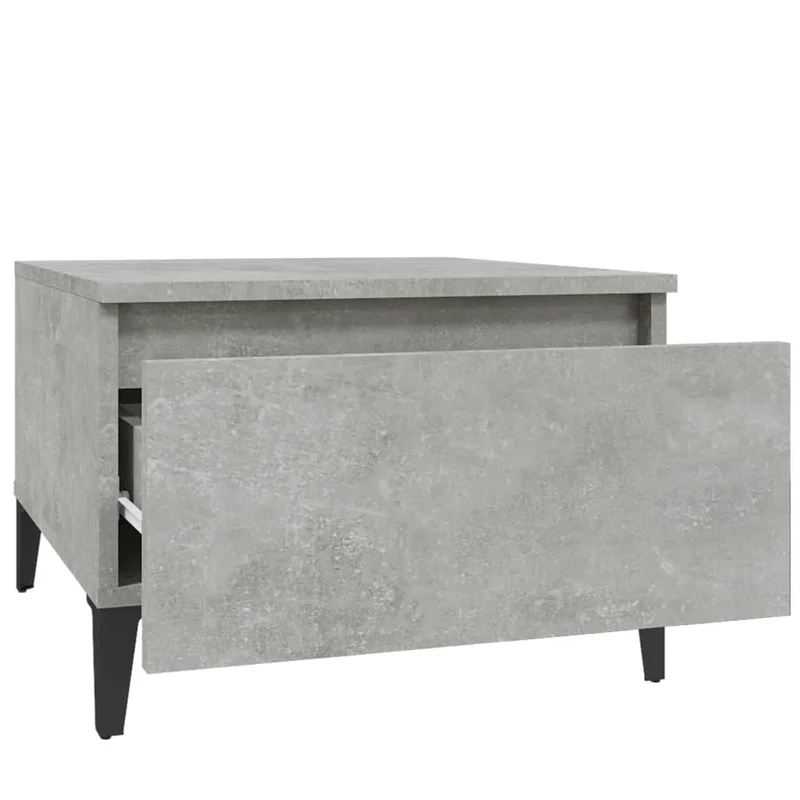 Lot de 2 tables d'appoint avec tiroir 50 x 46 x 35 cm bois d'ingénierie gris DEC032636