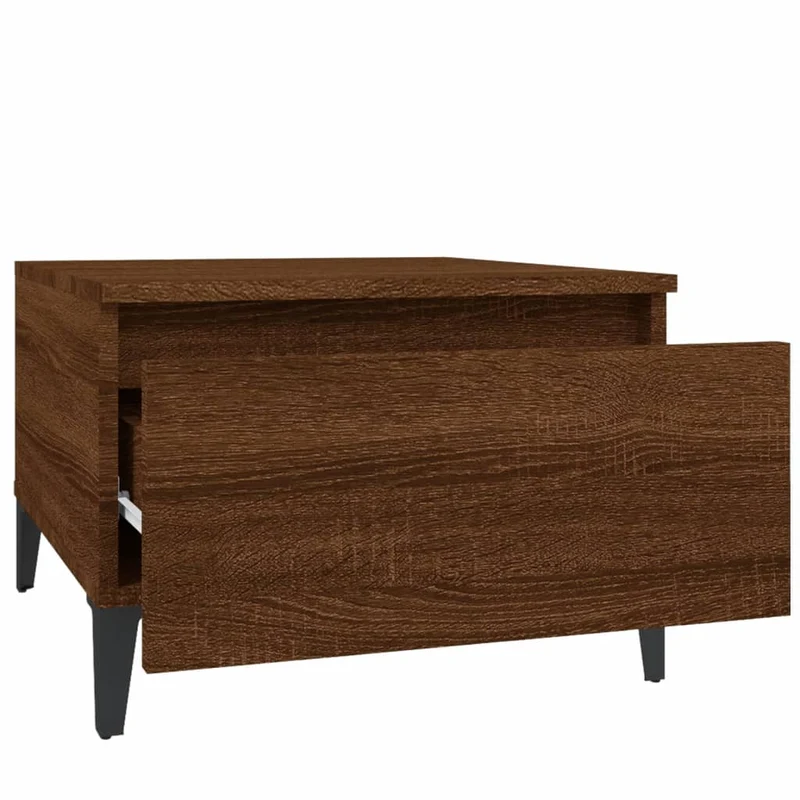 Lot de 2 tables d'appoint 50 x 46 x 35 cm en bois ingénierie marron DEC032625