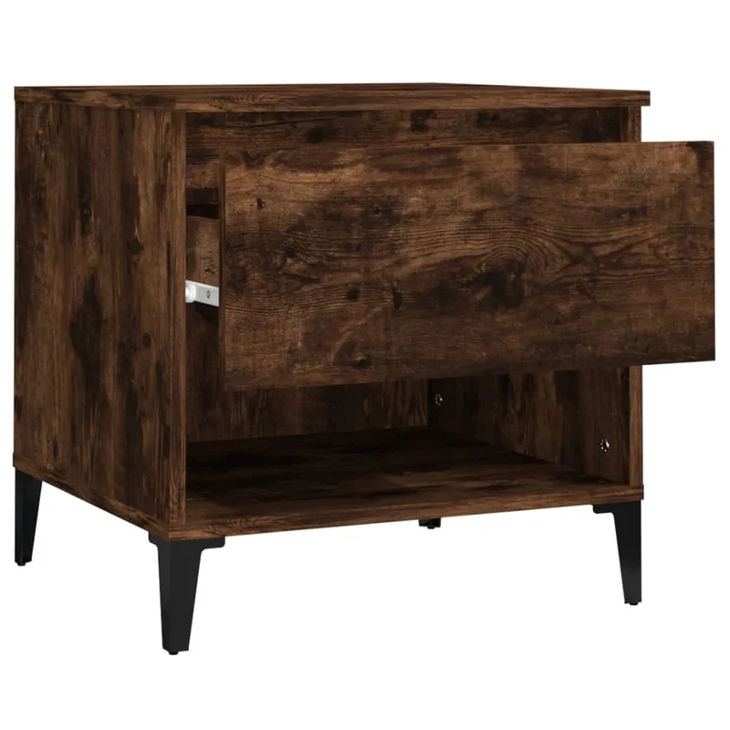Lot de 2 tables de chevets avec tiroir 50 x 46 x 50 cm en bois ingénierie marron DEC032622