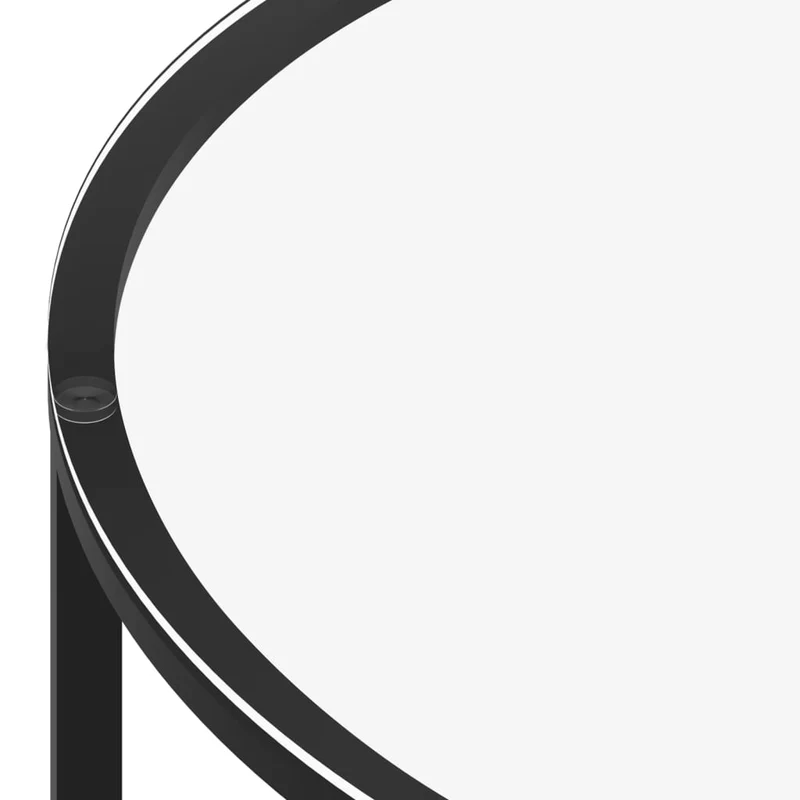 Table basse table d'appoint 70 cm verre trempé noir et fer DEC032586