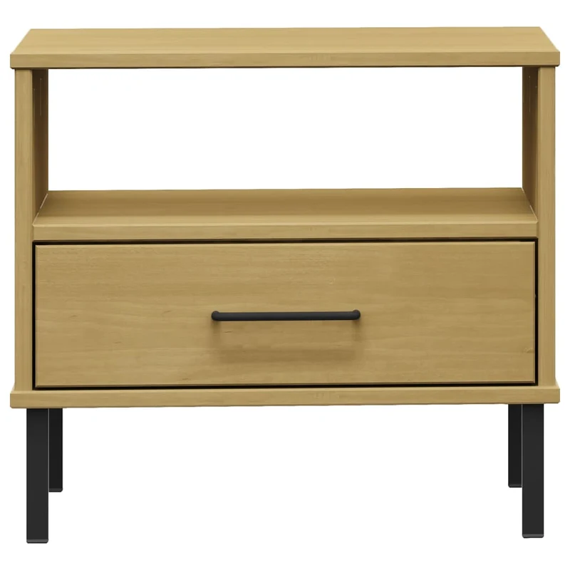 Table de chevet avec tiroir et compartiment 50 x 50 x 45 cm en bois pin marron DEC032561