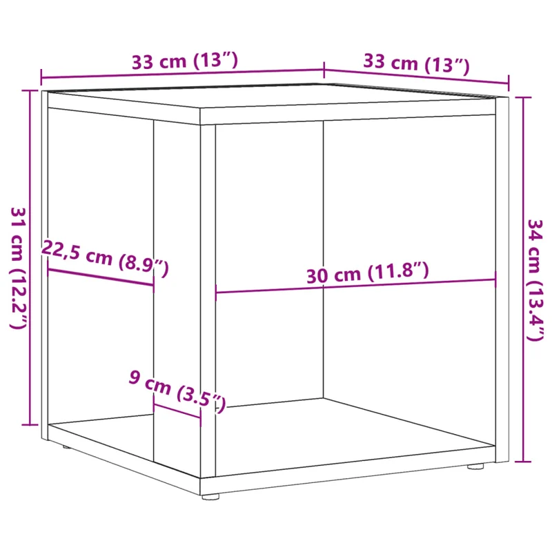 Table d'appoint meuble d'angle support plantes 33 x 33 x 34 cm bois d'ingénierie marron DEC032545