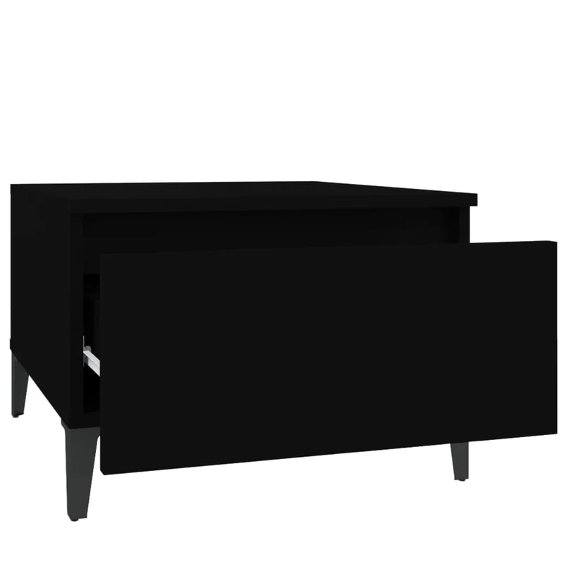 Table d'appoint avec tiroir table basse 50 x 46 x 35 cm en bois d'ingénierie noir DEC032493