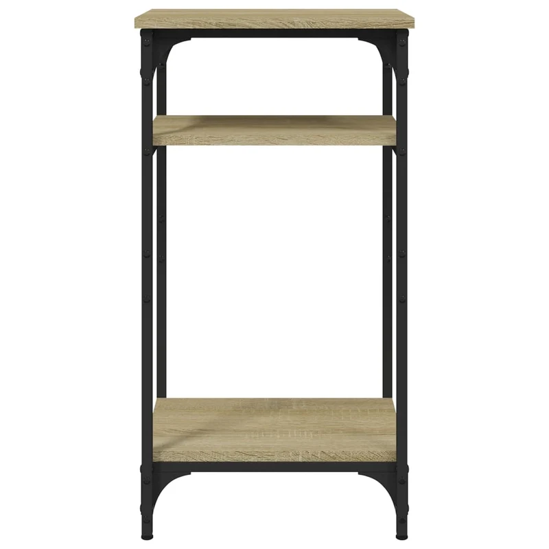Table d'appoint console d'entrée avec étagère 40 x 30 x 75 cm bois d'ingénierie et acier DEC032414