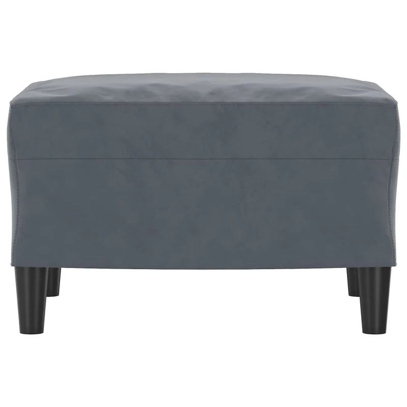 Repose-pieds tabouret 60 x 50 x 41 cm en velours gris DEC030307
