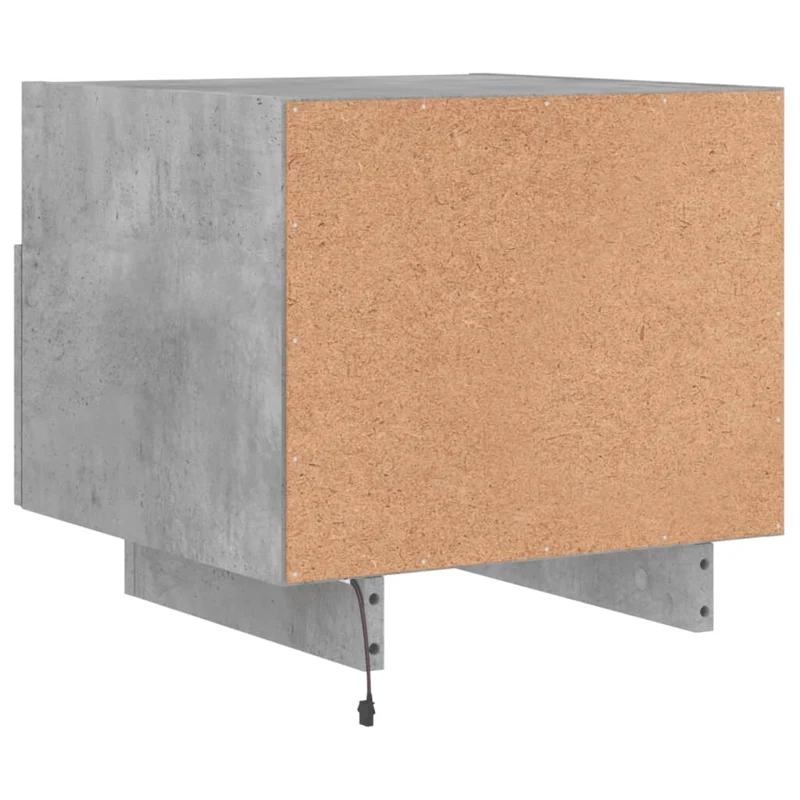 Lot de 2 tables de chevet avec tiroir et LED RVB en bois d'ingénierie couleur gris béton DEC032833
