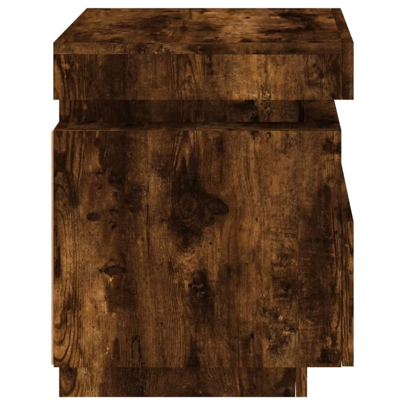 Lot de 2 tables de chevet avec tiroir et LED 40 x 39 x 48,5 cm en bois d'ingénierie marron DEC032826