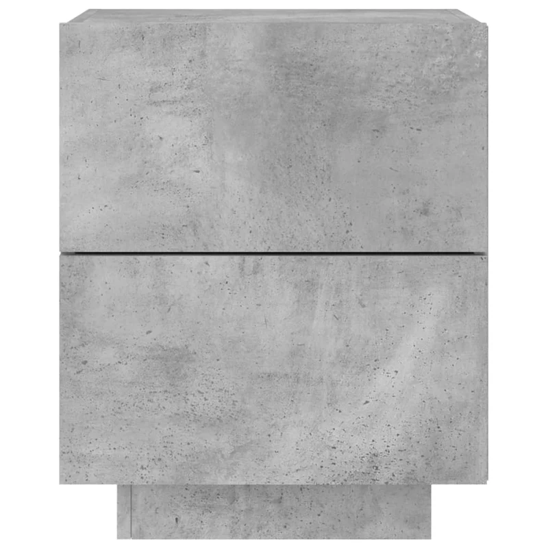 Table de chevet avec 2 tiroirs et LED 45 x 40 x 55 cm en bois d'ingénierie gris DEC032804
