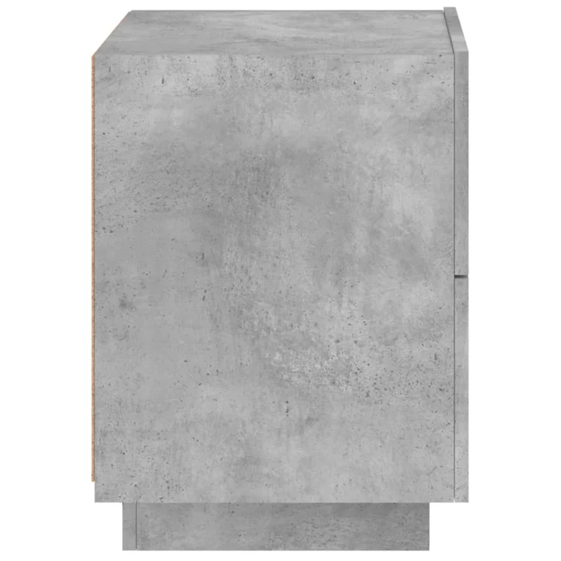 Table de chevet avec 2 tiroirs et LED 45 x 40 x 55 cm en bois d'ingénierie gris DEC032804