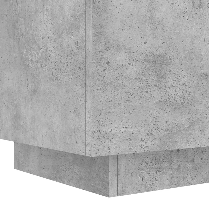 Table de chevet avec 2 tiroirs et LED 45 x 40 x 55 cm en bois d'ingénierie gris DEC032804