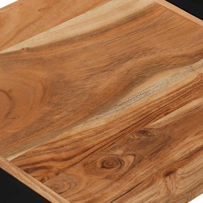 Lot de 3 tables d'appoint gigognes en bois solide et acier DEC032710