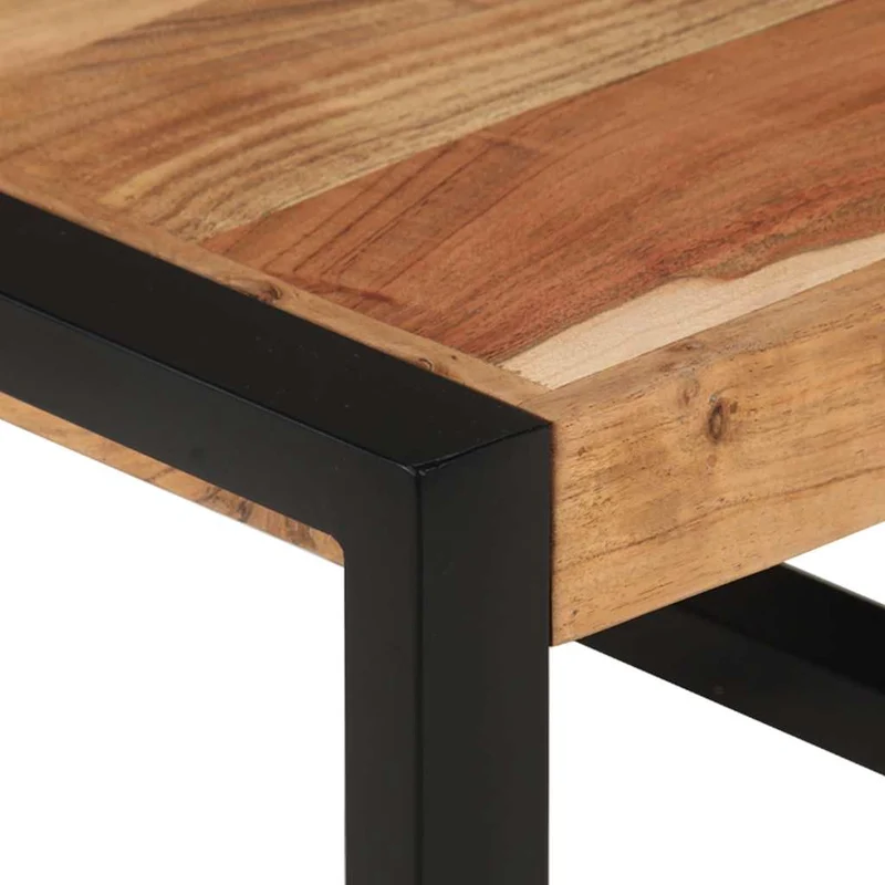 Lot de 3 tables d'appoint gigognes en bois solide et acier DEC032710