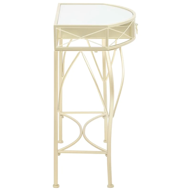 Table d'appoint console d'entrée avec tiroir 82 x 39 x 76 cm en métal doré et verre DEC032541
