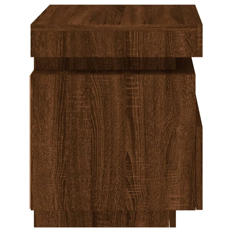 Table de chevet avec tiroir lumières LED RVB 40 x 39 x 48,5 cm bois d'ingénierie marron DEC032771