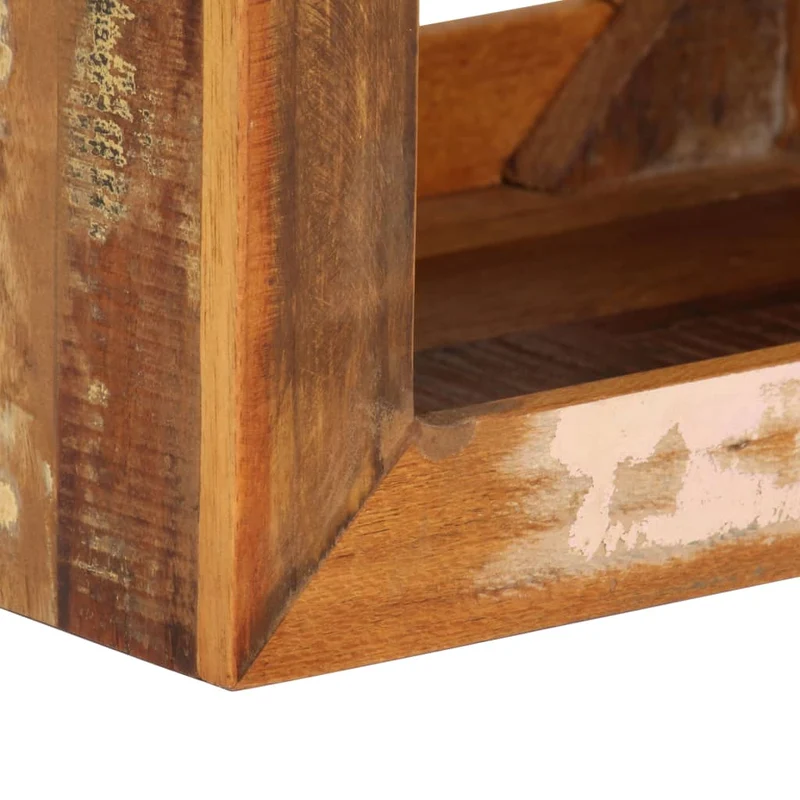 Meuble d'appoint support de plante bout de canapé 40 x 30 x 40 cm bois de récupération effet vieilli DEC032751