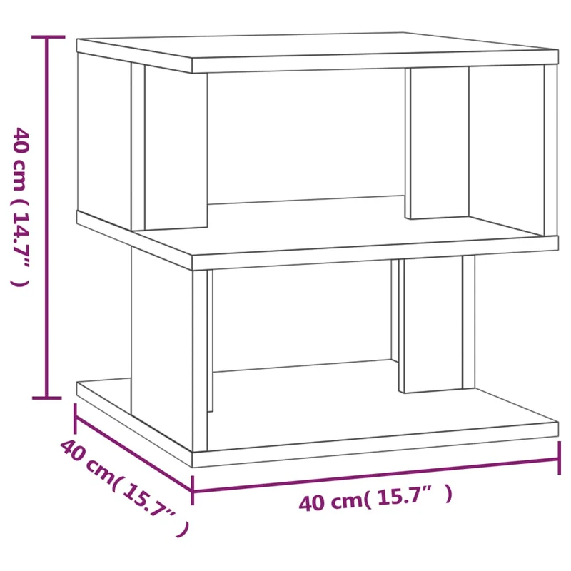 Table d'appoint bout de canapé support plante 40 x 40 x 40 cm bois d'ingénierie gris DEC032527