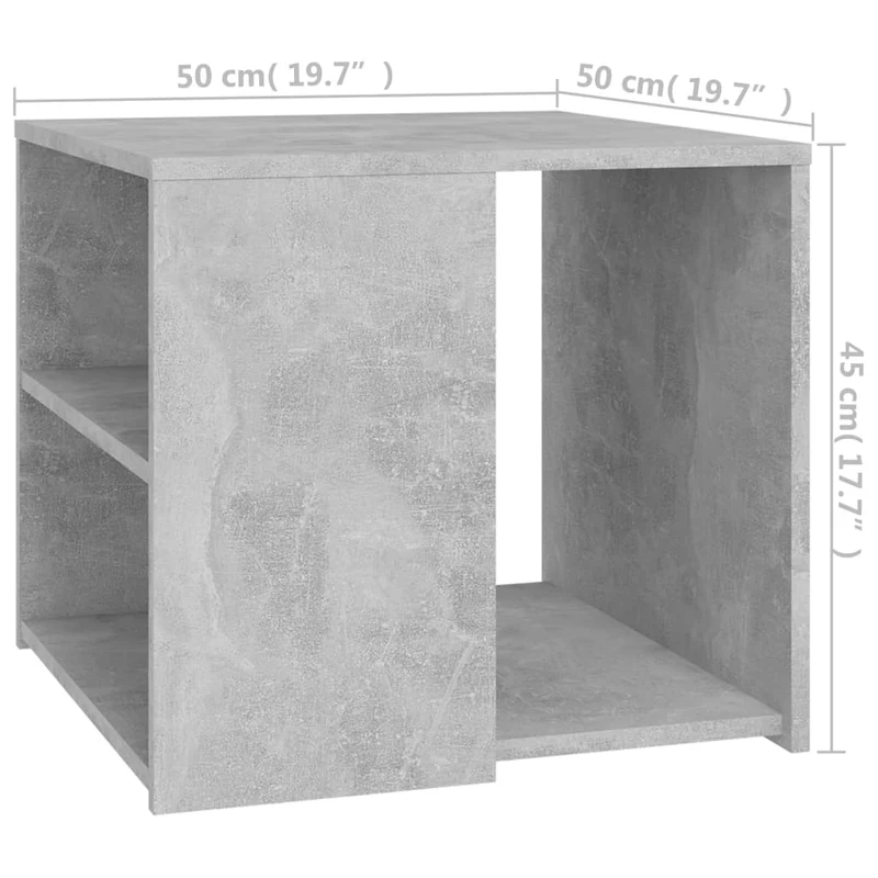 Table d'appoint bout de canapé 50 x 50 x 45 cm bois d'ingénierie gris DEC032458