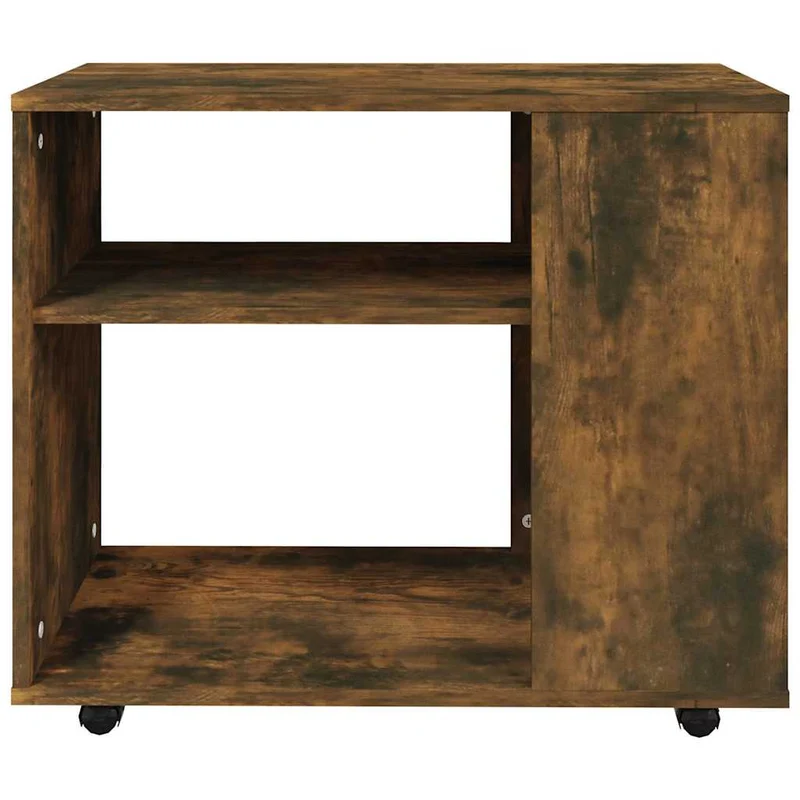 Table d'appoint meuble de salon sur roulettes 70 x 35 x 55 cm bois d'ingénierie marron DEC032395