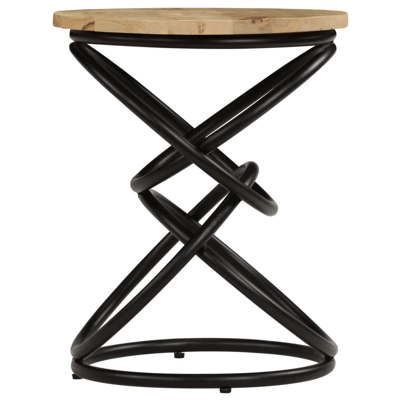 Table d'appoint support de plante 40 x 50 cm bois de manguier et fer DEC032375