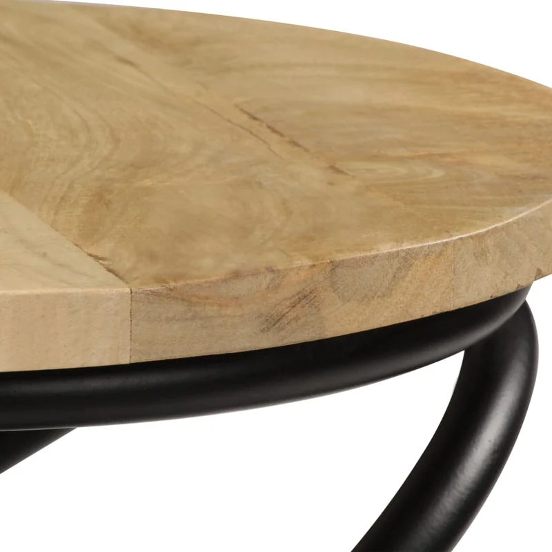 Table d'appoint support de plante 40 x 50 cm bois de manguier et fer DEC032375