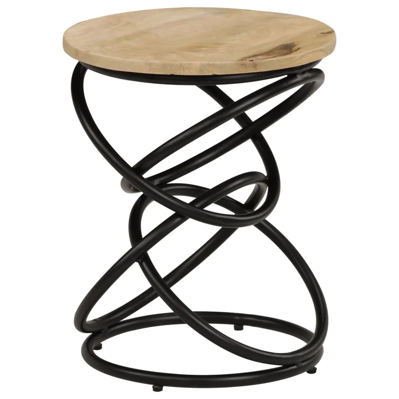 Table d'appoint support de plante 40 x 50 cm bois de manguier et fer DEC032375