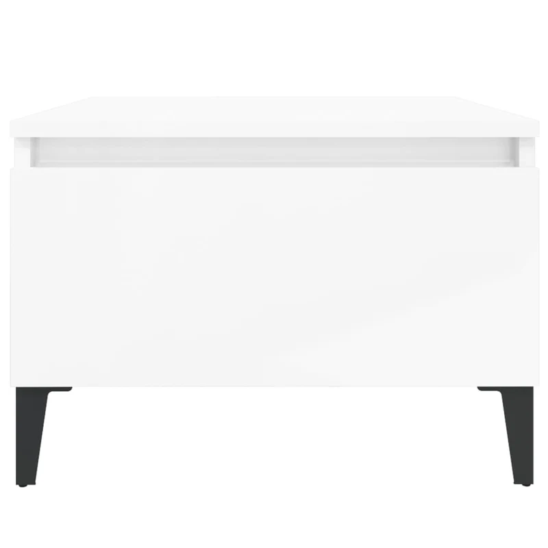 Table d'appoint meuble de salon table basse 50 x 46 x 35 cm bois d'ingénierie blanc brilliant DEC032368
