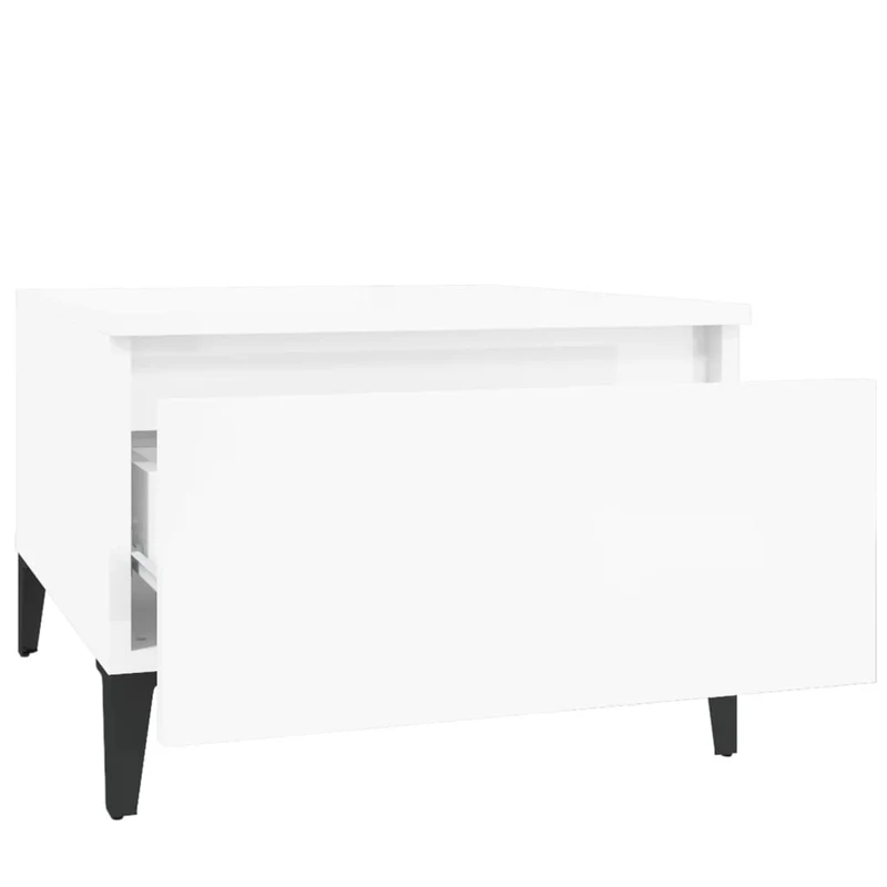 Table d'appoint meuble de salon table basse 50 x 46 x 35 cm bois d'ingénierie blanc brilliant DEC032368