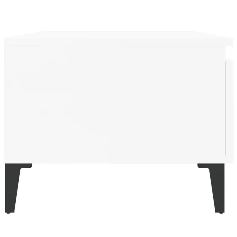 Table d'appoint meuble de salon table basse 50 x 46 x 35 cm bois d'ingénierie blanc brilliant DEC032368