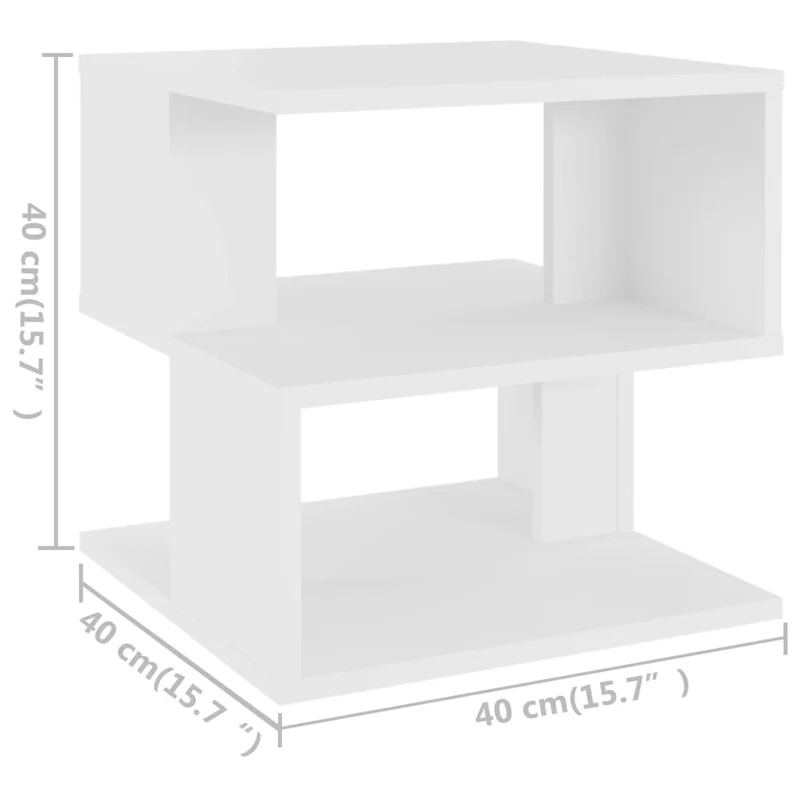 Table d'appoint bout de canapé support plante 40 x 40 x 40 cm aggloméré blanc DEC032349