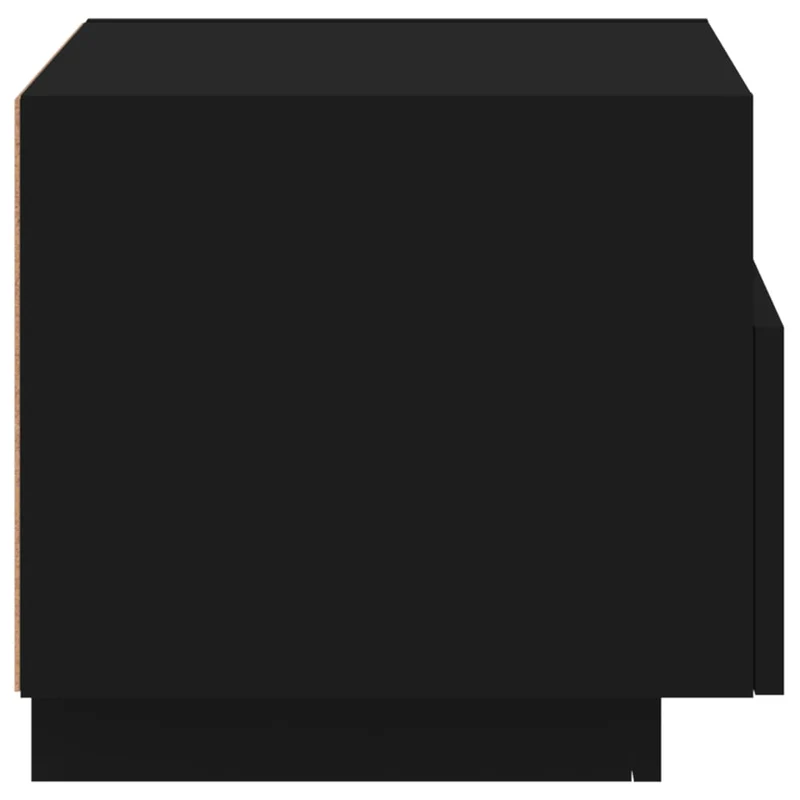 Lot de 2 tables de chevet avec tiroirs et lumières LED RVB 40 x 39 x 37 cm bois d'ingénierie noir DEC032834