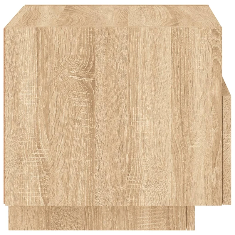 Lot de 2 tables de chevet avec tiroir et lumières LED RVB en bois d'ingénierie couleur chêne DEC032830