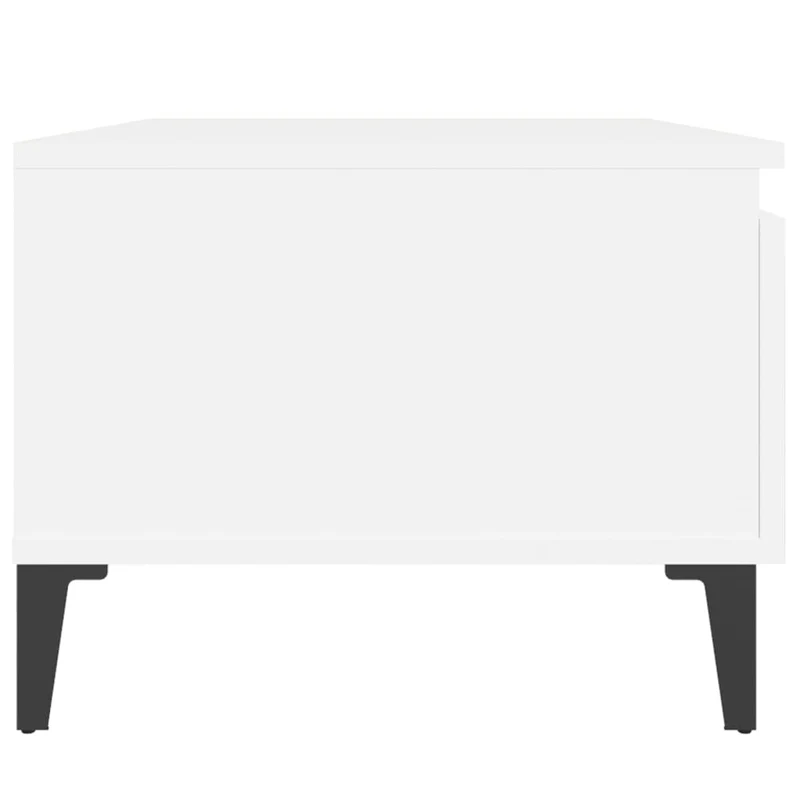 Lot de 2 tables d'appoint avec tiroir 50 x 46 x 35 cm en bois d'ingénierie blanc DEC032615