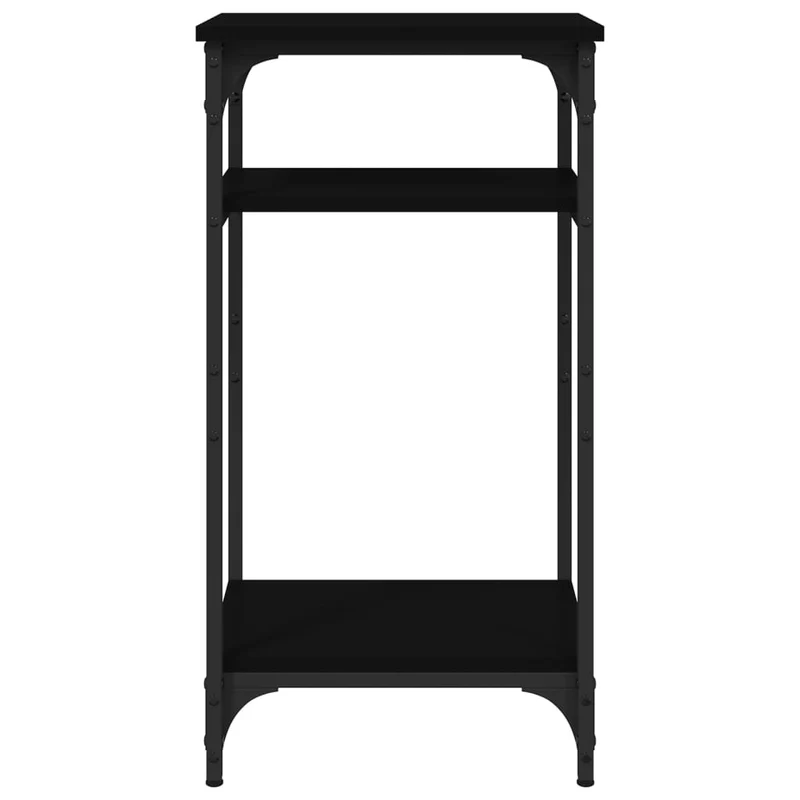 Table d'appoint table de chevet avec étagères 40 x 30 x 75 cm bois d'ingénierie noir et acier DEC032480