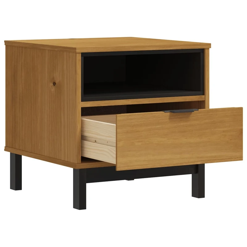 Table d'appoint table de chevet avec tiroir et compartiment 50 x 50 x 50 cm bois de pin marron DEC032437