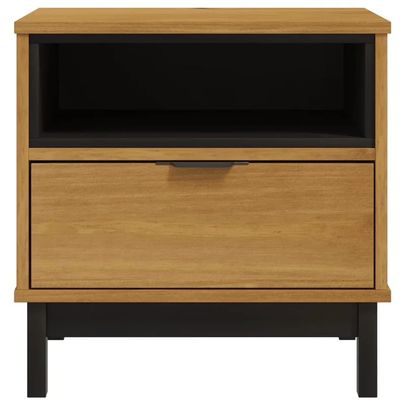 Table d'appoint table de chevet avec tiroir et compartiment 50 x 50 x 50 cm bois de pin marron DEC032437