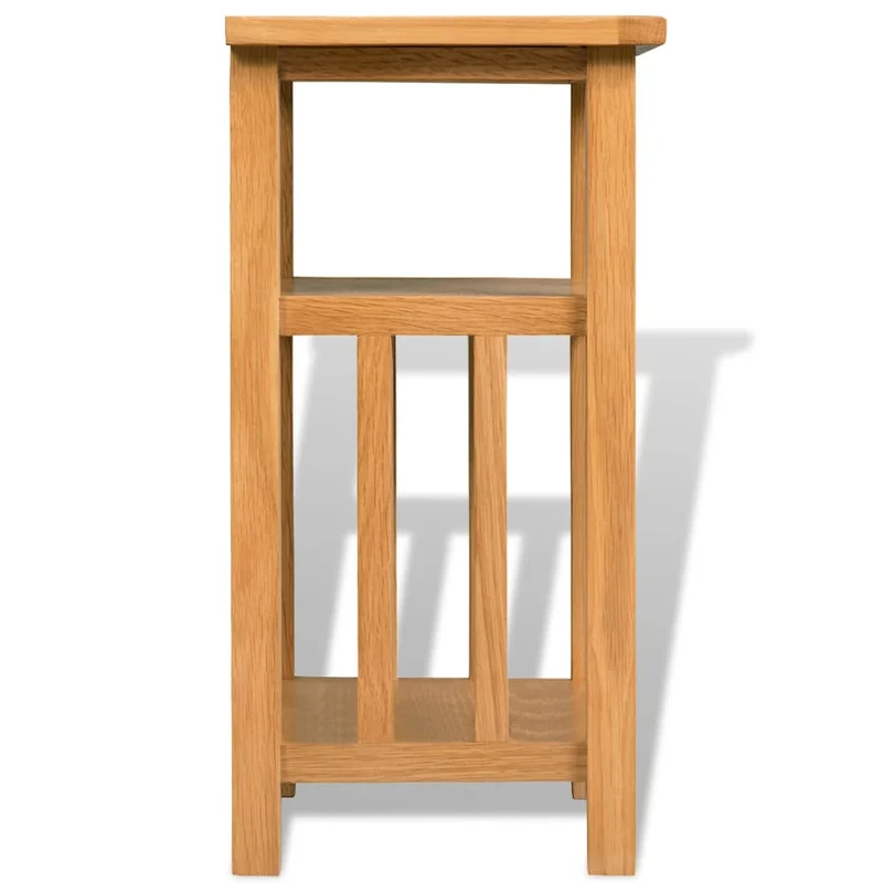Table d'appoint table de chevet avec étagères 27 x 35 x 55 cm chêne massif placage de MDF DEC032344