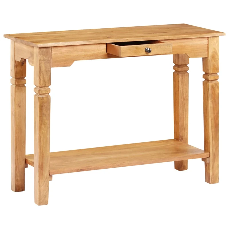 Table d'appoint console d'entrée meuble de salon avec tiroir 100 x 40 x 76 cm bois d'acacia DEC031500