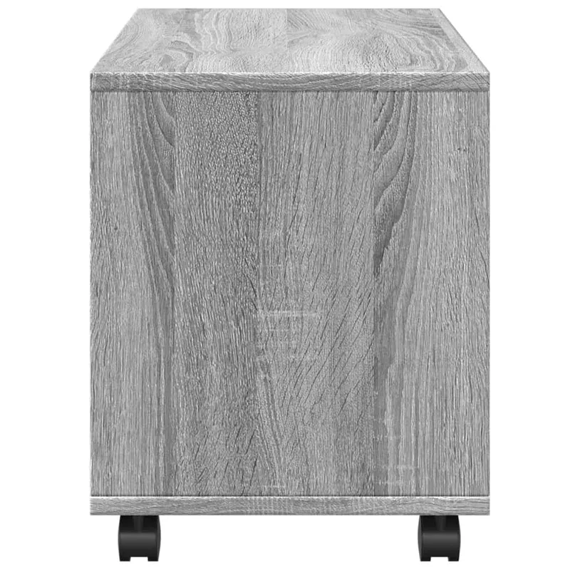 Table d'appoint console d'entrée meuble de salon sur roulettes 72 x 33 x 42,5 cm bois d'ingénierie gris DEC031381