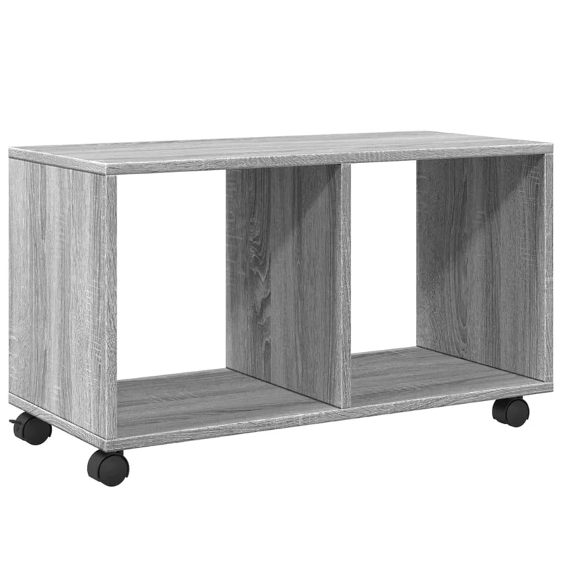 Table d'appoint console d'entrée meuble de salon sur roulettes 72 x 33 x 42,5 cm bois d'ingénierie gris DEC031381