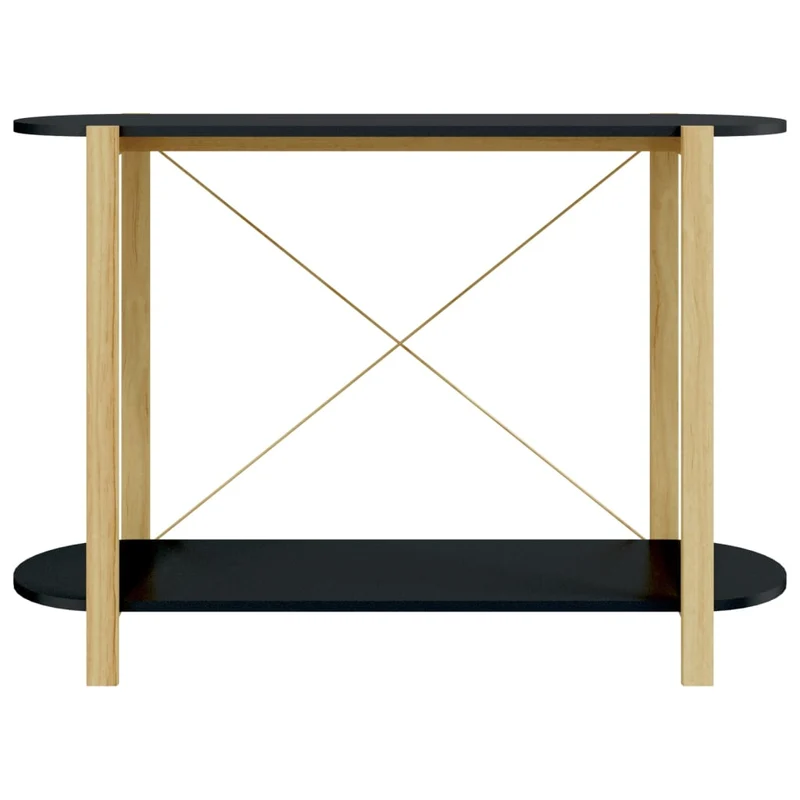 Table d'appoint console d'entrée meuble de salon 110 x 38 x 75 cm bois d'ingénierie noir et métal DEC032100